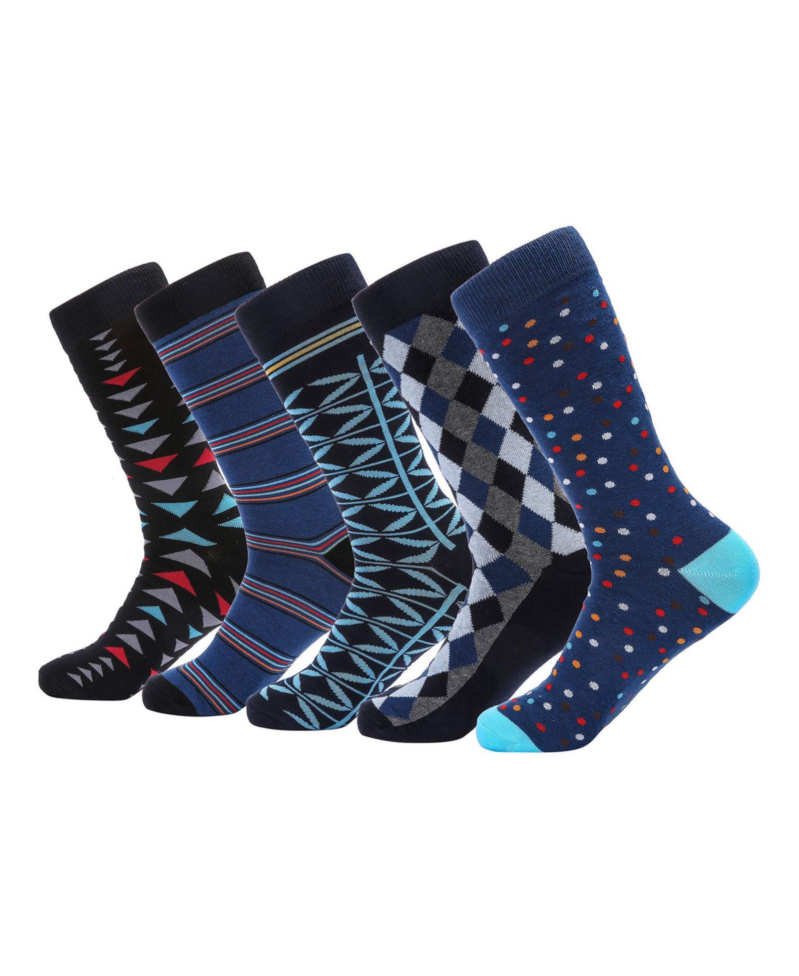 Mio Marino Men's Exceptional Evening Crew Socks 5 Pack