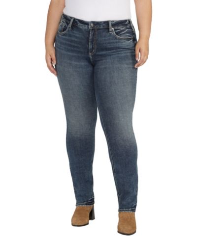 Джинсы Silver Jeans Co. Plus Size Suki с высокой посадкой и прямыми штанинами