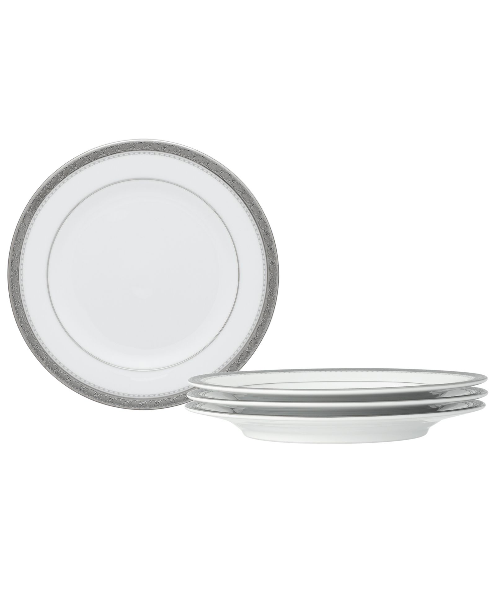Noritake Charlotta Platinum набор из 4 тарелок для хлеба и масла, сервировка на 4 персоны