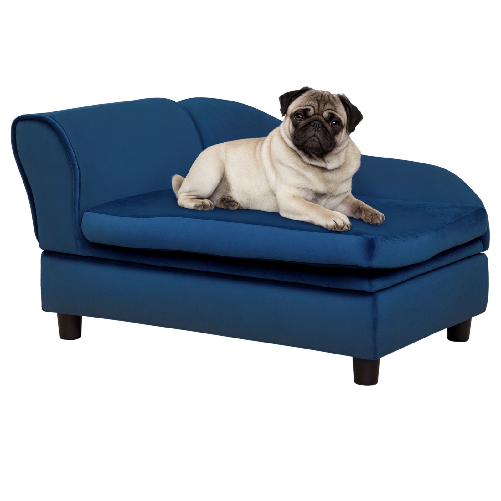 PawHut Luxury Small Dog Bed Couch W/ Storage, Little Dog Sofa