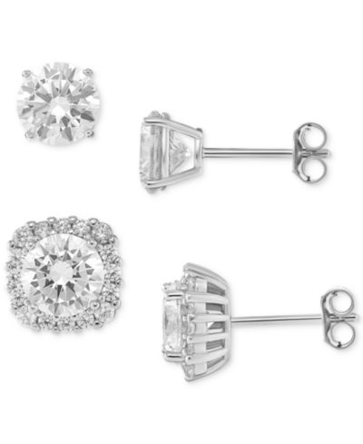 Giani Bernini набор из 2 предметов серьги Halo & Stud с CZ из стерлингового серебра