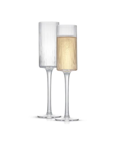 JoyJolt Elle Ribbed Champagne Glasses, Set of 2