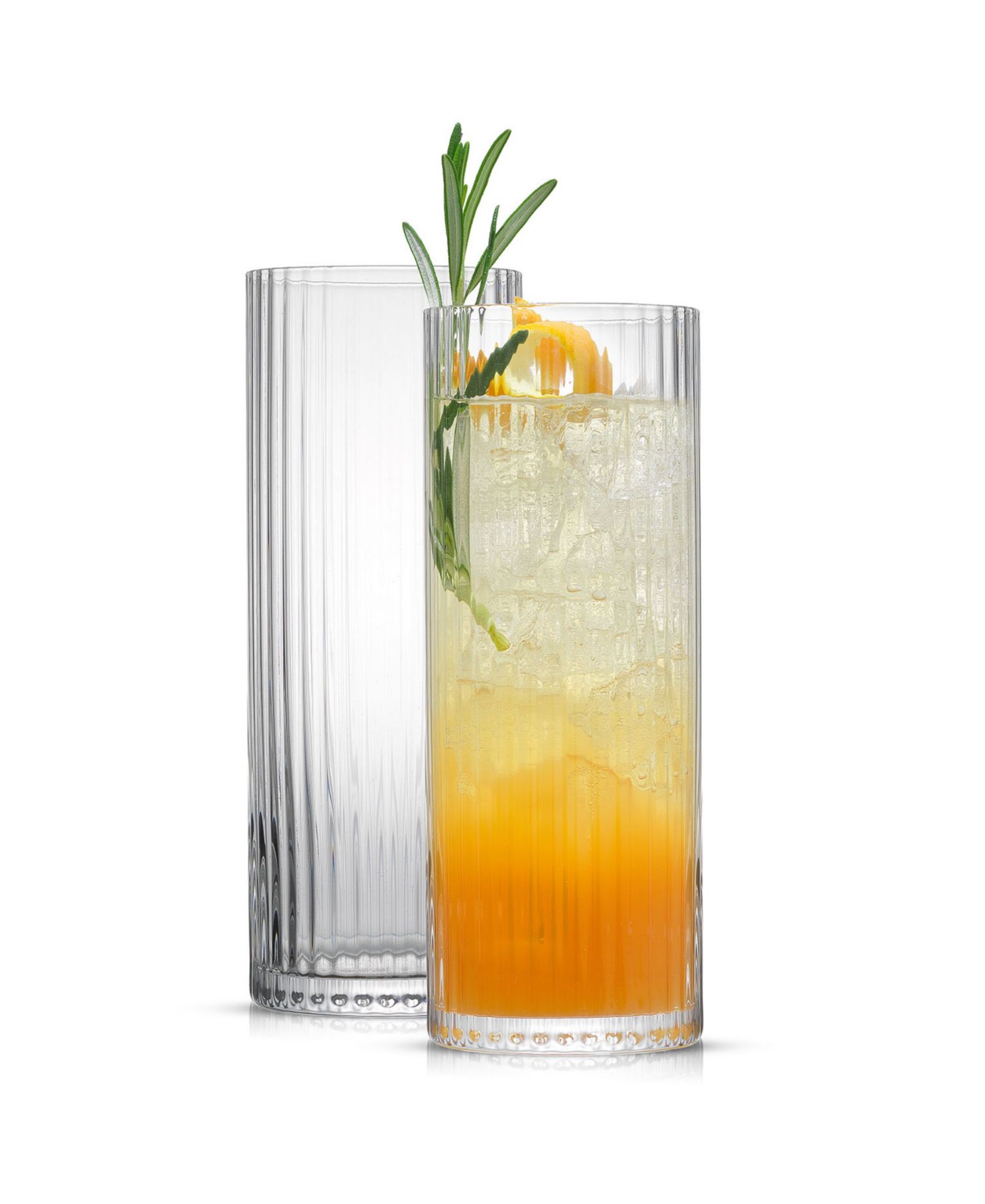 JoyJolt Elle Стаканы для напитков Ribbed Highball, набор из 2 шт