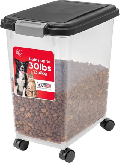 Dog Food Storage Container IRIS 30 lb с колесами Black
