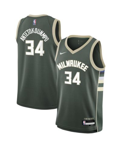 Детская джерси Nike Giannis Antetokounmpo Hunter Green Milwaukee Bucks Swingman - Icon Edition