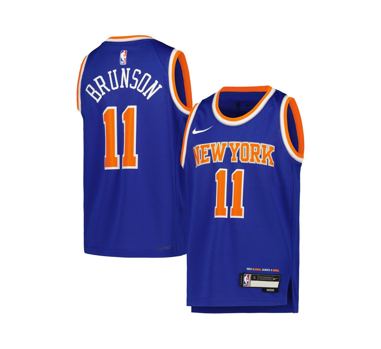 Детская джерси Nike Jalen Brunson Blue New York Knicks Icon Edition