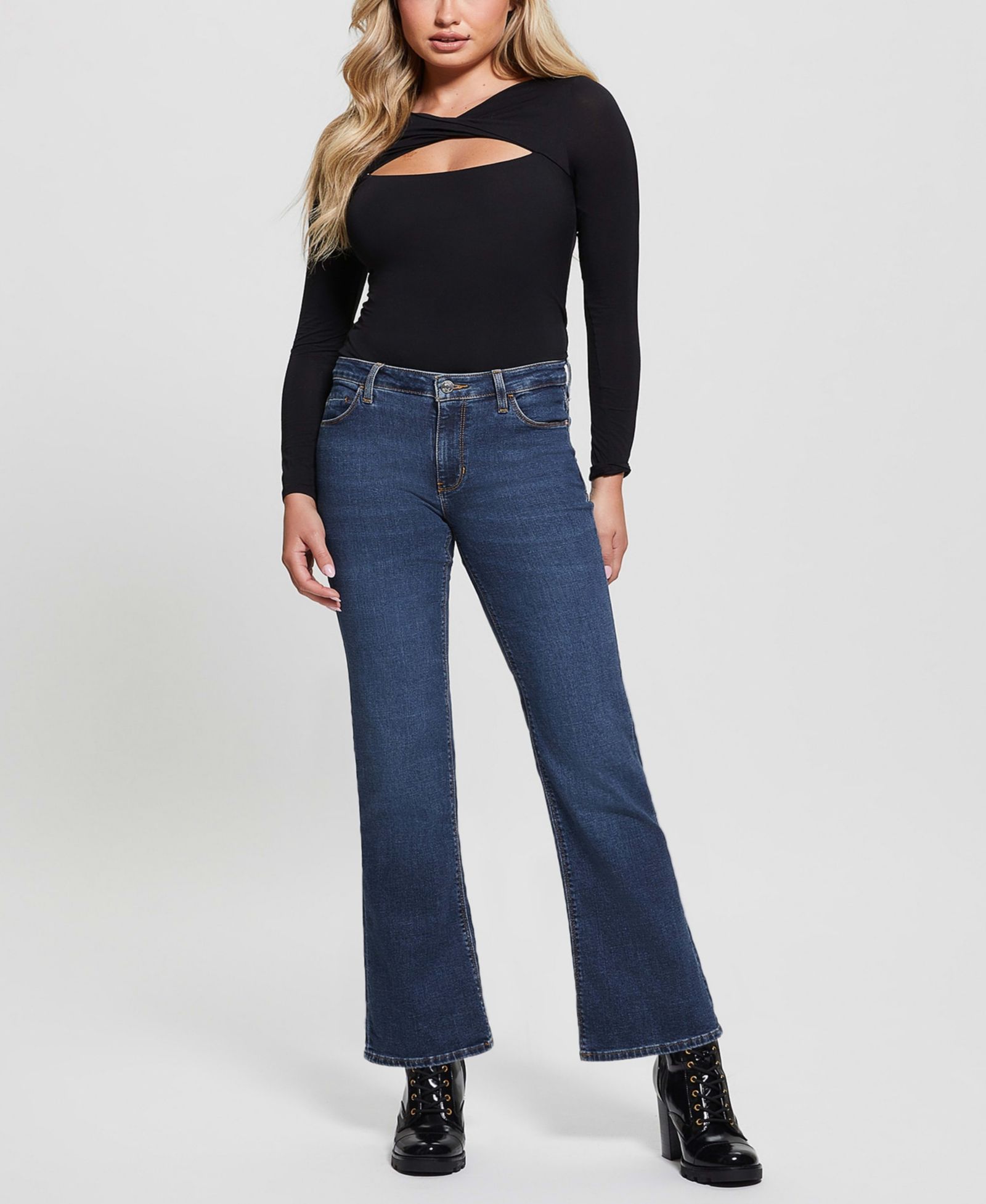 GUESS Женские джинсы с эффектом потертости и крой Bootcut