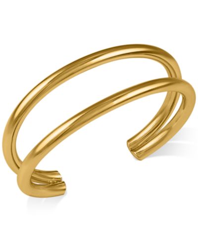OMA THE LABEL 18k Gold-Plated Stainless Steel Double-Row Cuff Bracelet