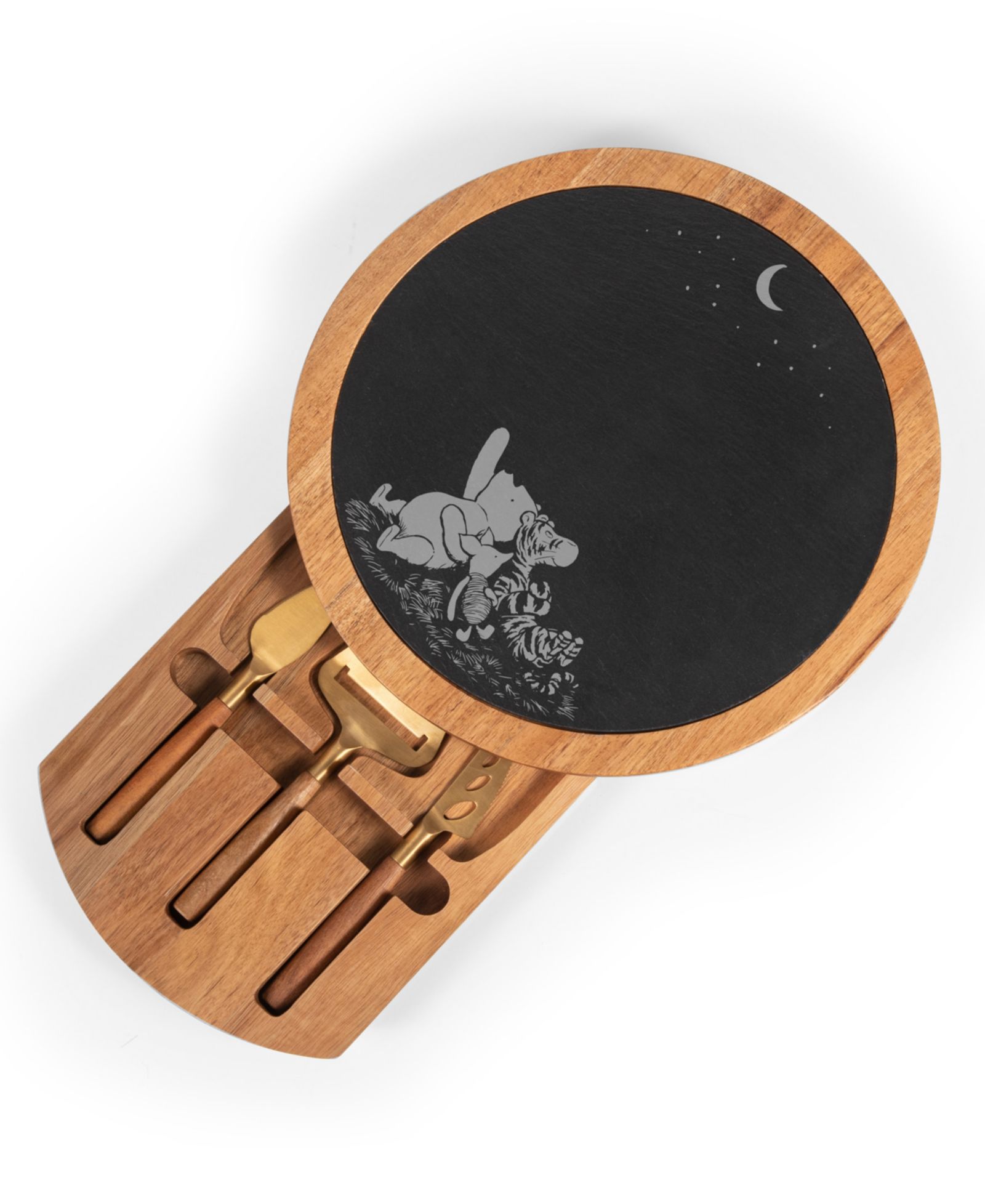 Доска для charcuterie Disney's Winnie The Pooh Insignia из акации и сланца с инструментами для сыра