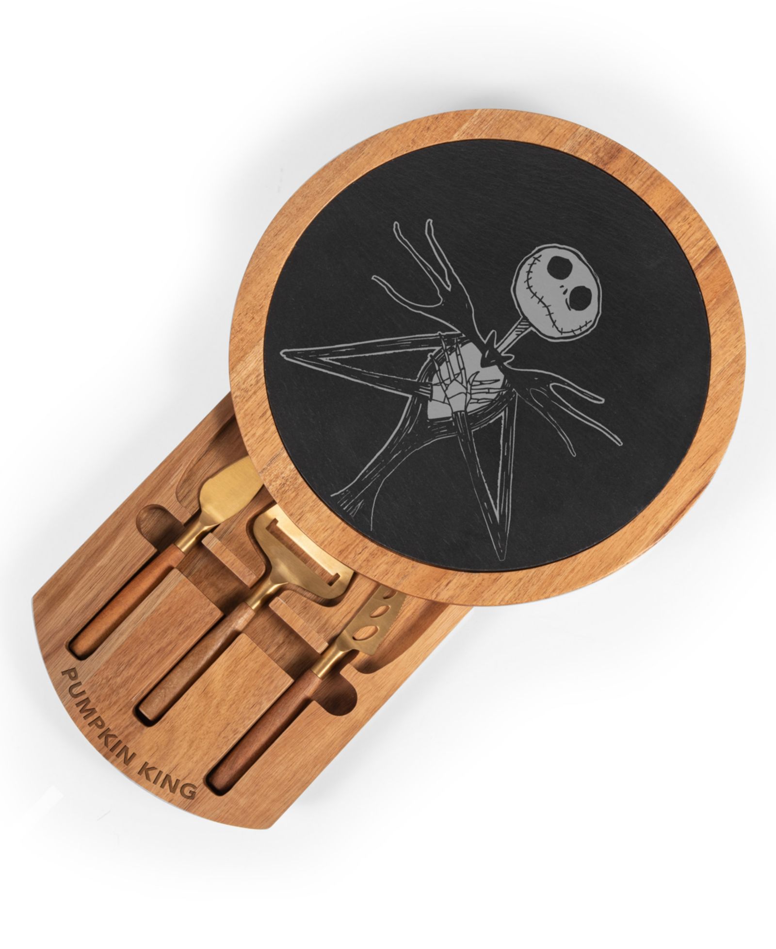 Доска для подачи закусок Disney's Nightmare Before Christmas Jack Insignia Acacia and Slate с инструментами для сыра