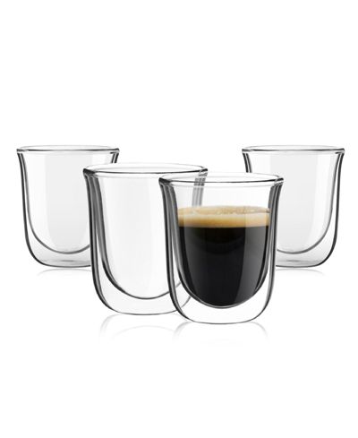 JoyJolt Javaah Double Wall Espresso Glasses, Set of 4