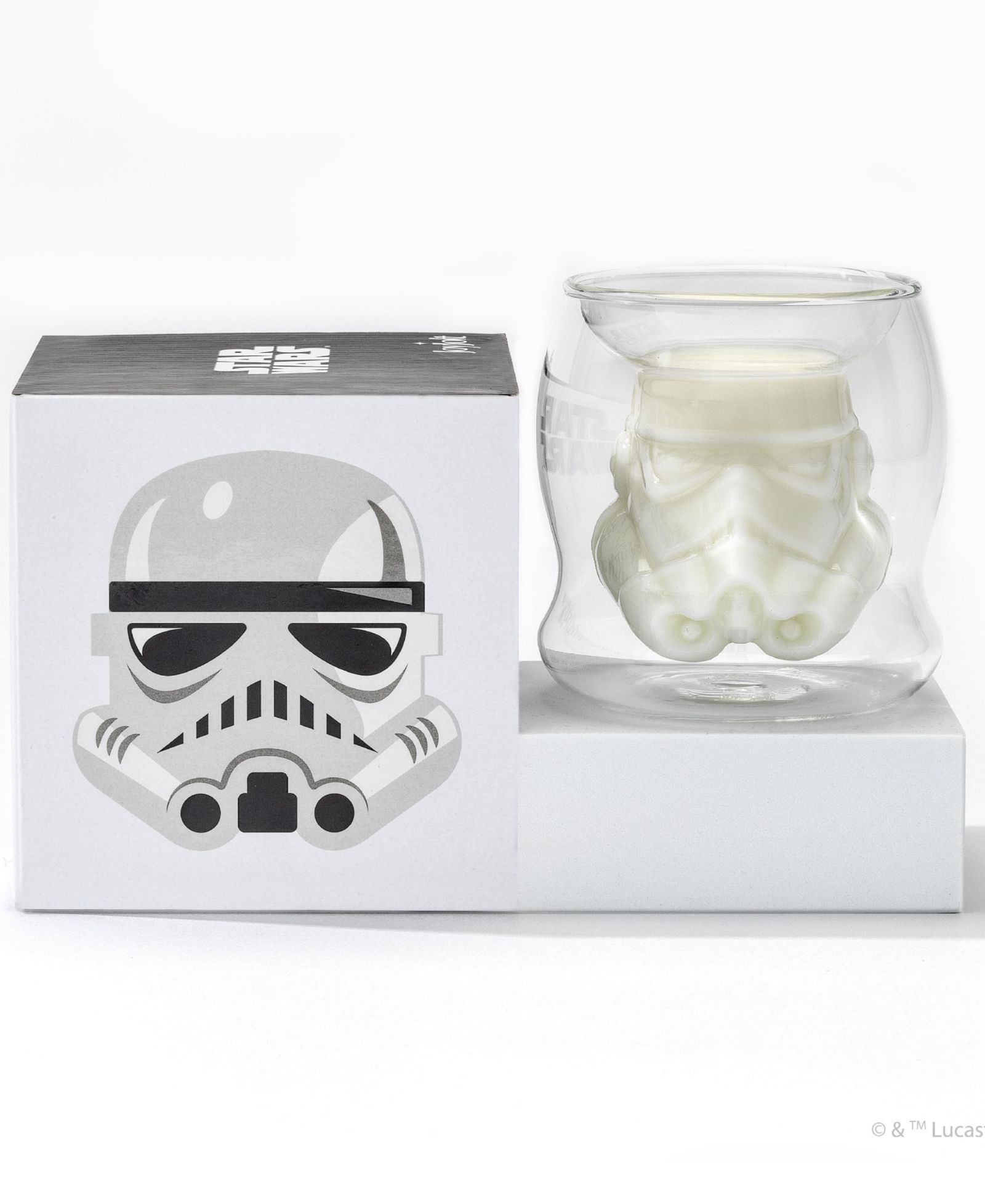 JoyJolt Star Wars Stormtrooper 3D Helmet Double Wall Drinking Glass 6.5 Oz