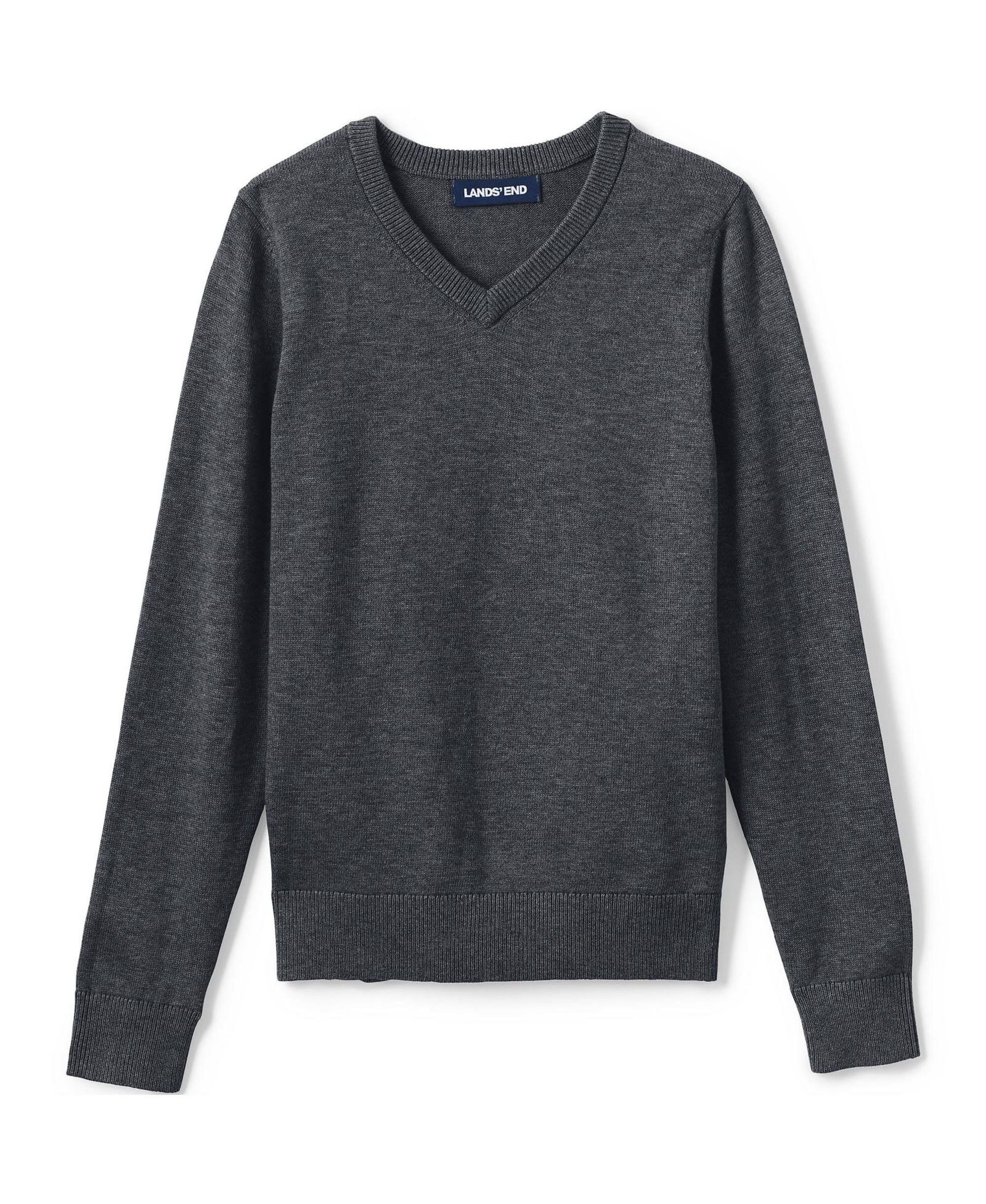 Свитер Lands' End Child School Uniform Boys Cotton Modal Fine Gauge V-neck