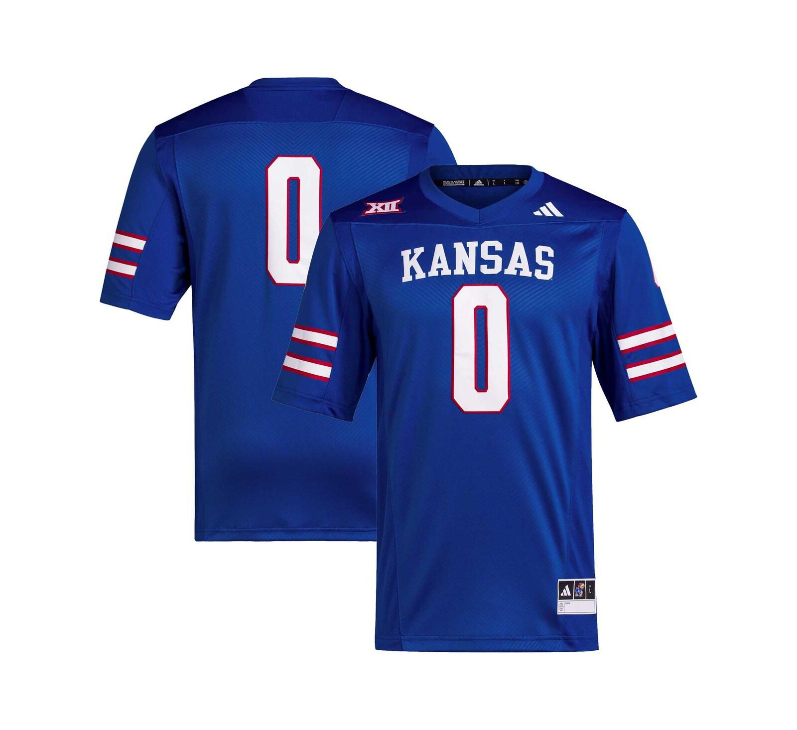 Мужская джерси adidas #0 Royal Kansas Jayhawks Premier Football