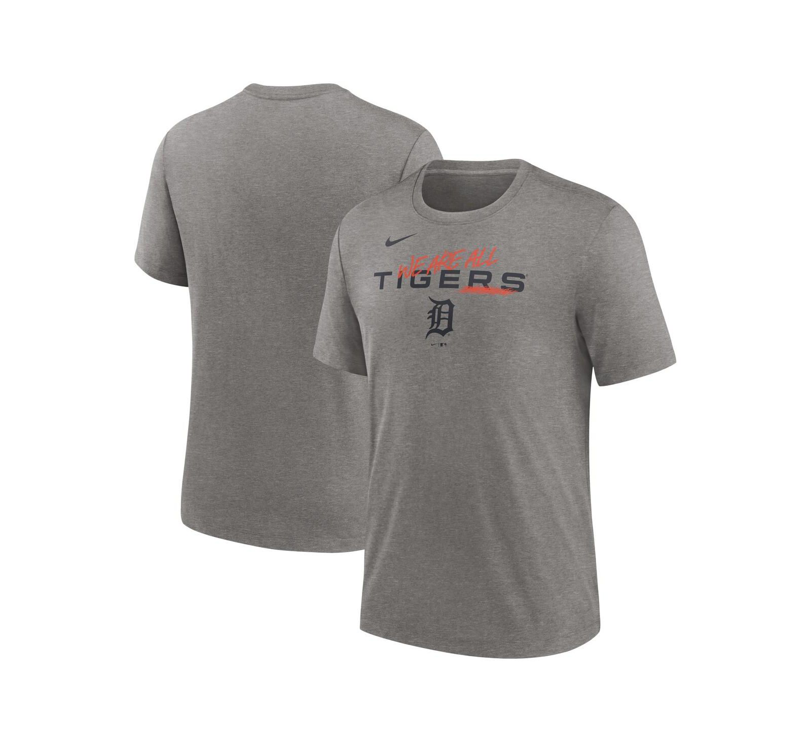 Мужская футболка Nike Heather Charcoal Detroit Tigers Tri-Blend
