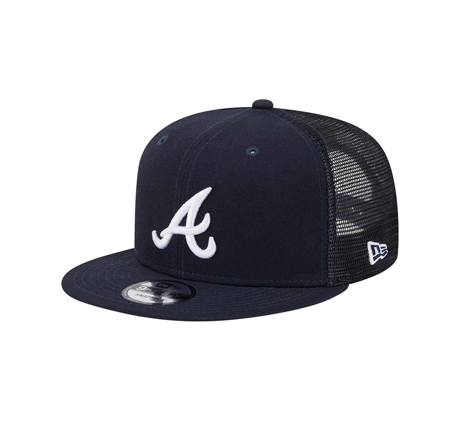 Мужская бейсболка New Era Navy Atlanta Braves Team Color Trucker 9FIFTY с регулируемым ремешком