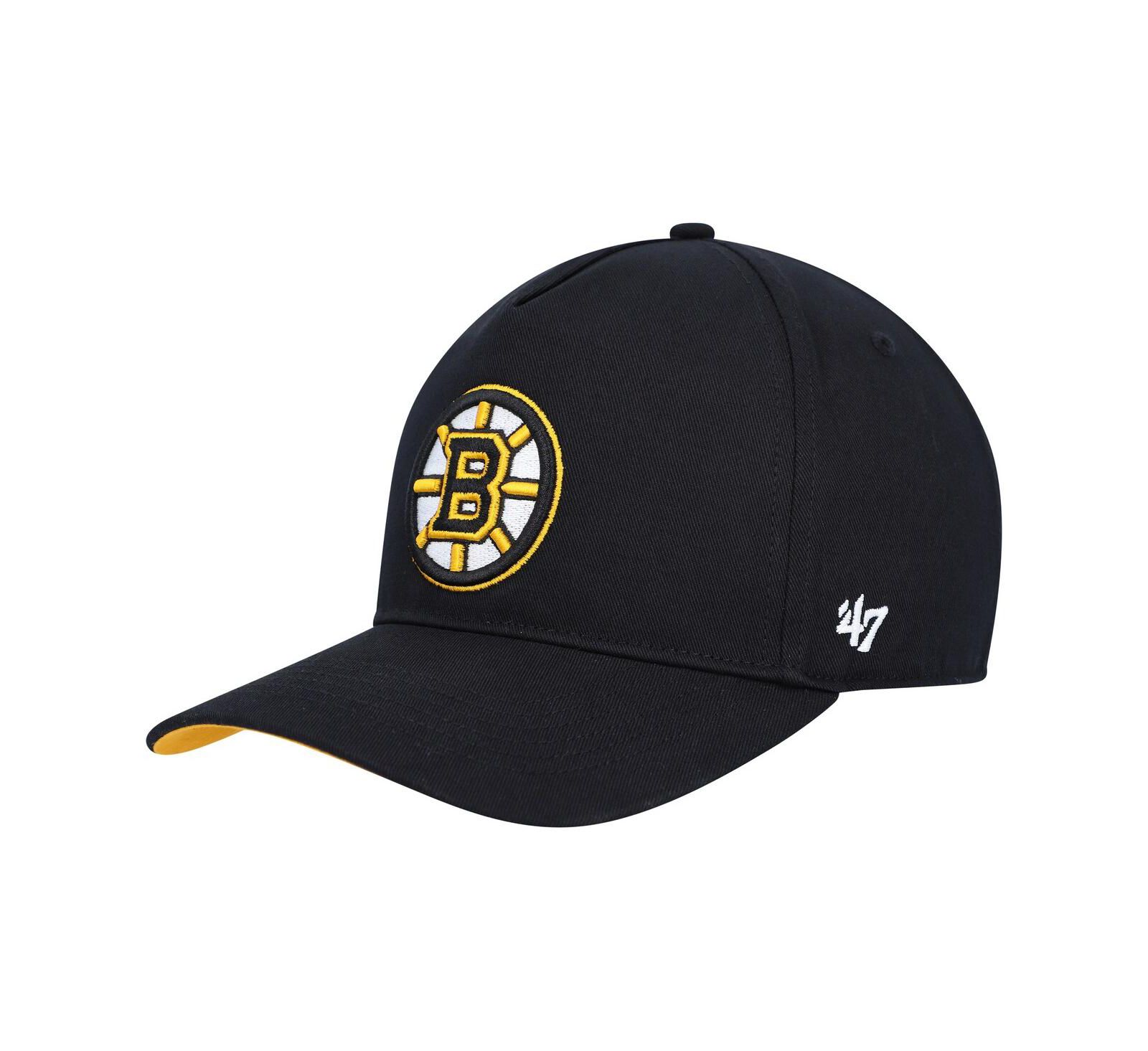 Men's '47 Brand Black Boston Bruins Primary Hitch Snapback Hat