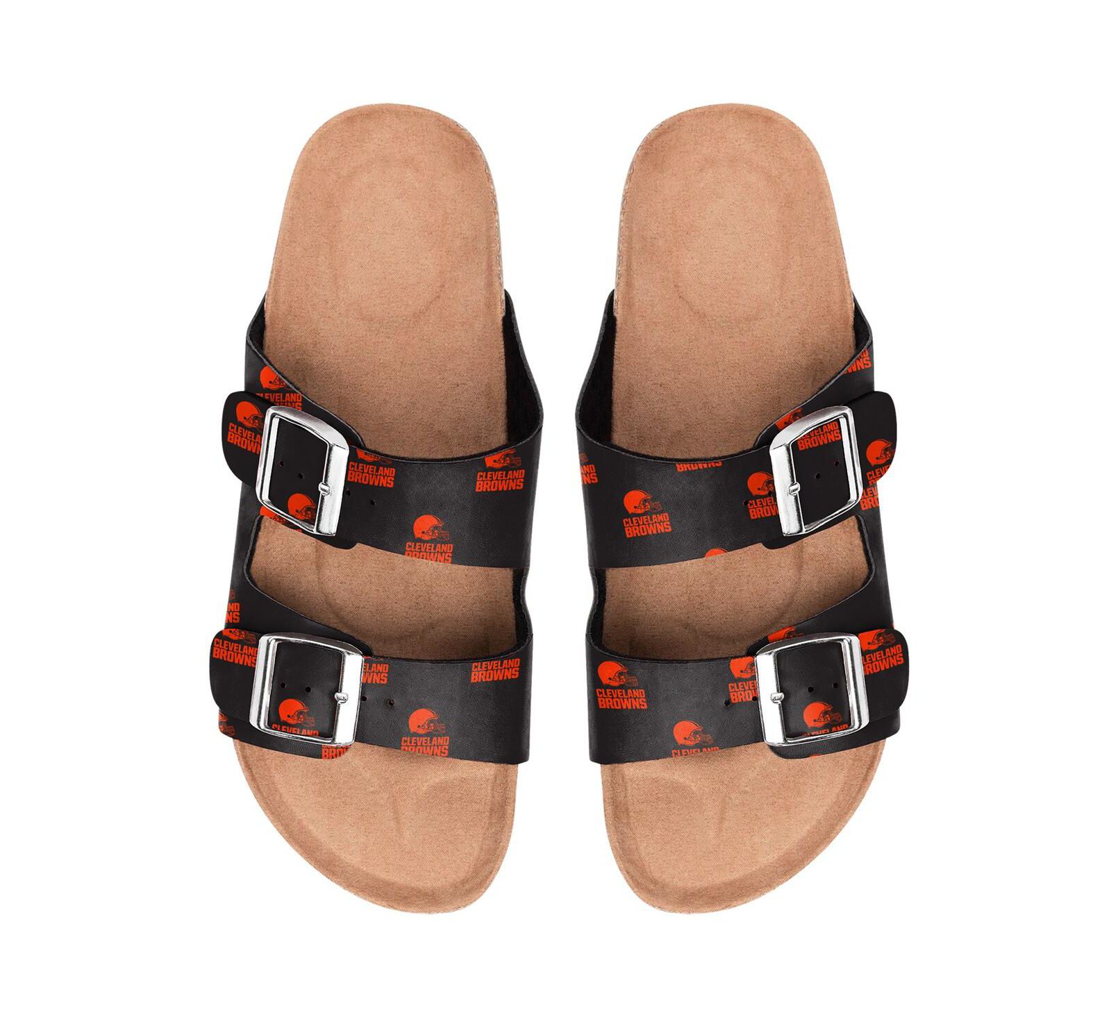 Женские сандалии FOCO Cleveland Browns Mini Print Double Buckle
