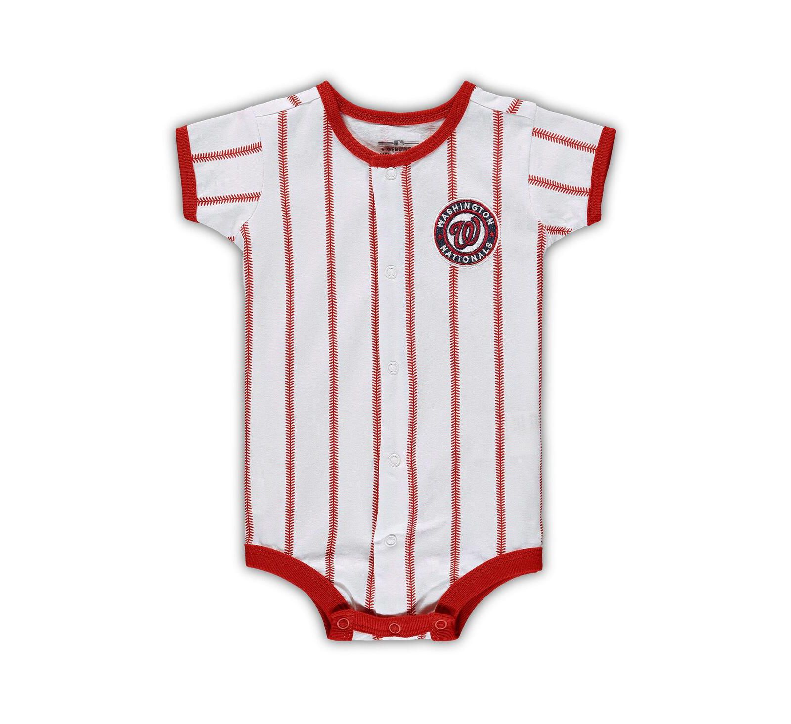 Детский короткорукавный боди Washington Nationals Power Hitter, белый и красный, для новорожденных мальчиков и девочек