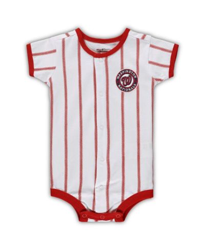Детский короткорукавный боди Washington Nationals Power Hitter, белый и красный, для новорожденных мальчиков и девочек