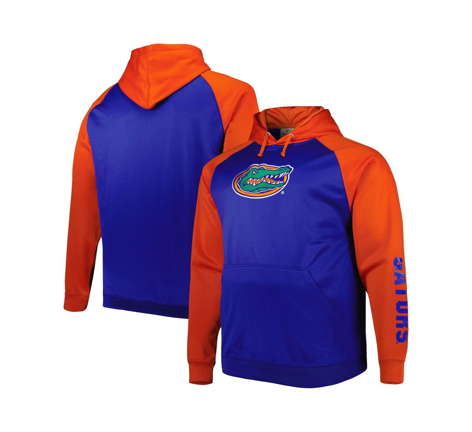 Men's Royal Florida Gators Big and Tall Raglan Fleece Pullover Hoodie