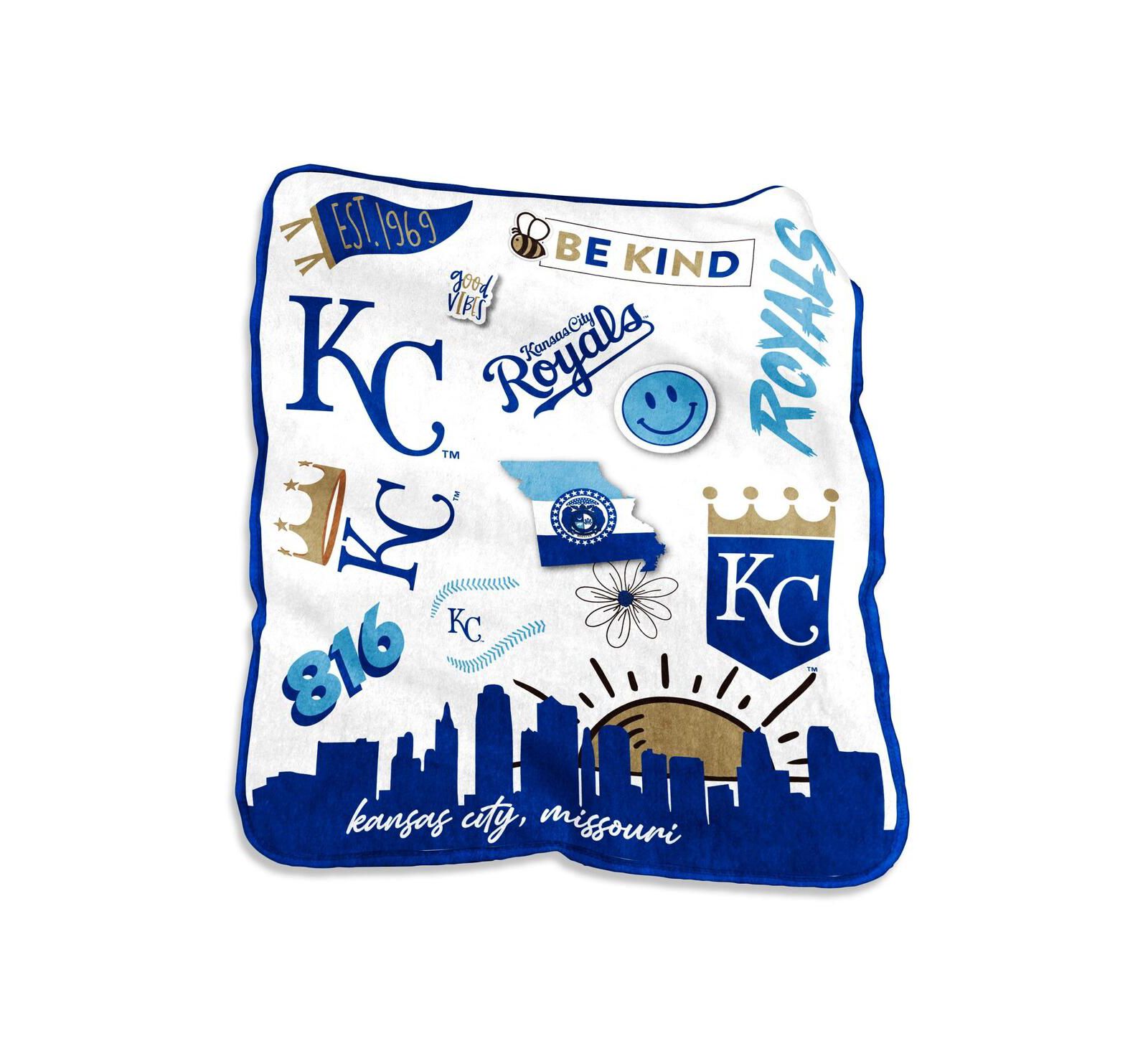 Kansas City Royals 50'' x 60'' Native Raschel Plush Throw Blanket