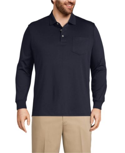 Lands' End Polo рубашка из хлопка Supima с длинным рукавом