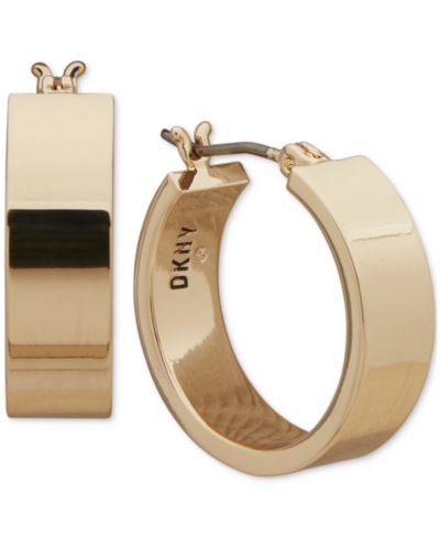 DKNY Wide Huggie Small Hoop Earrings, 0.66"