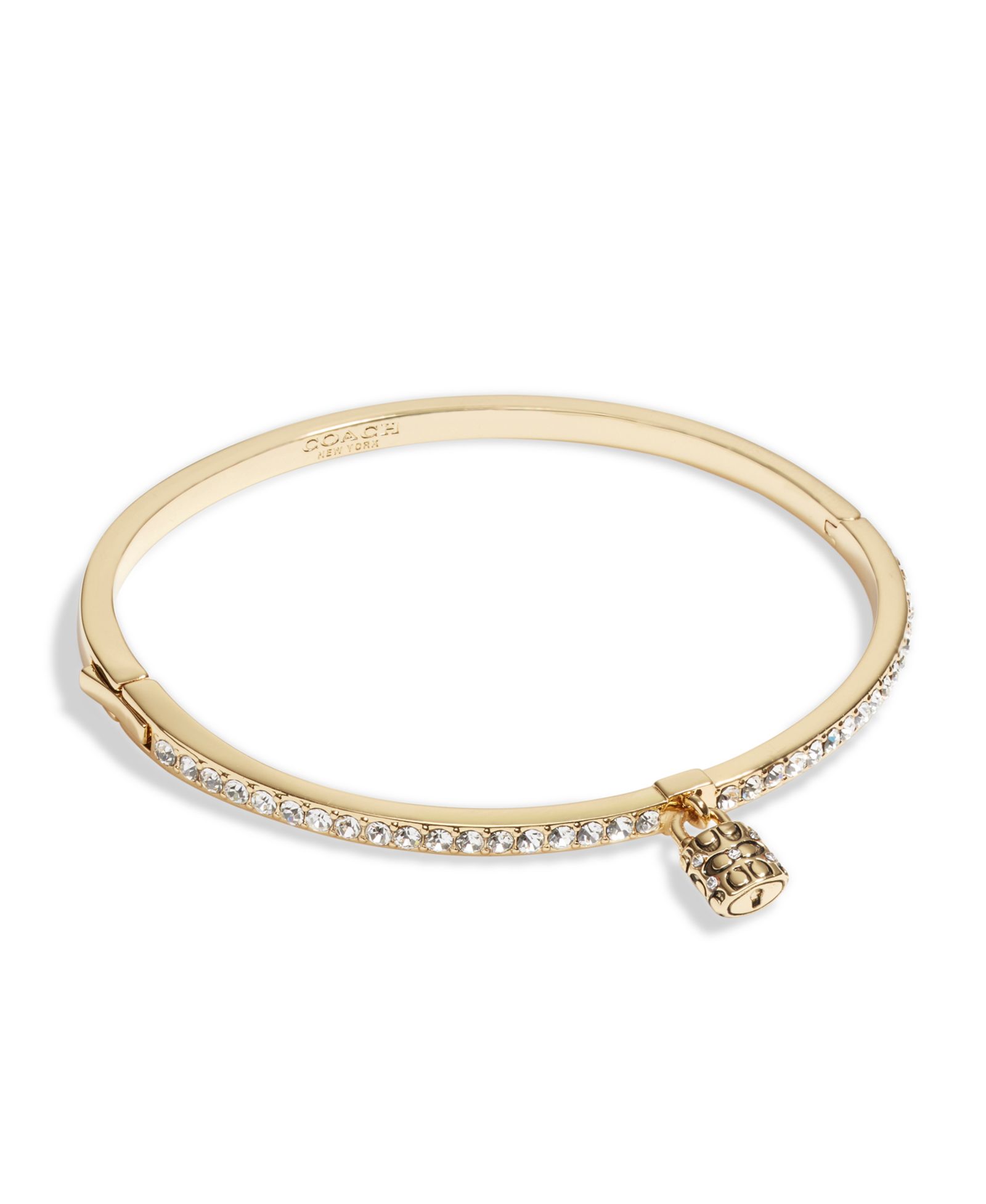 Браслет COACH Faux Stone Iconic Padlock Tennis Sculpted C Motif Bangle
