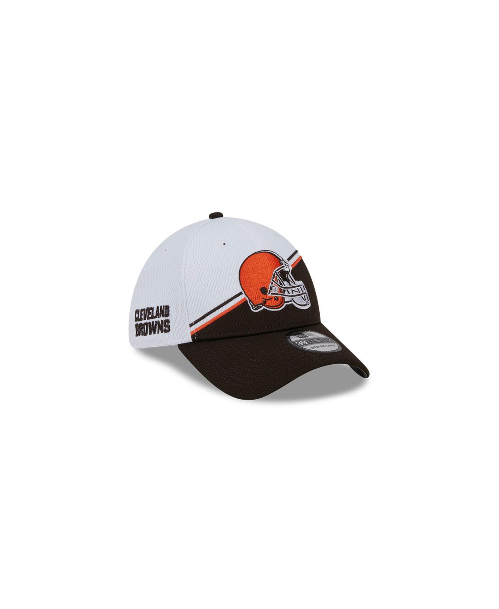 Мужская кепка New Era Cleveland Browns 2023 NFL Sideline 39THIRTY Flex Hat White, Brown