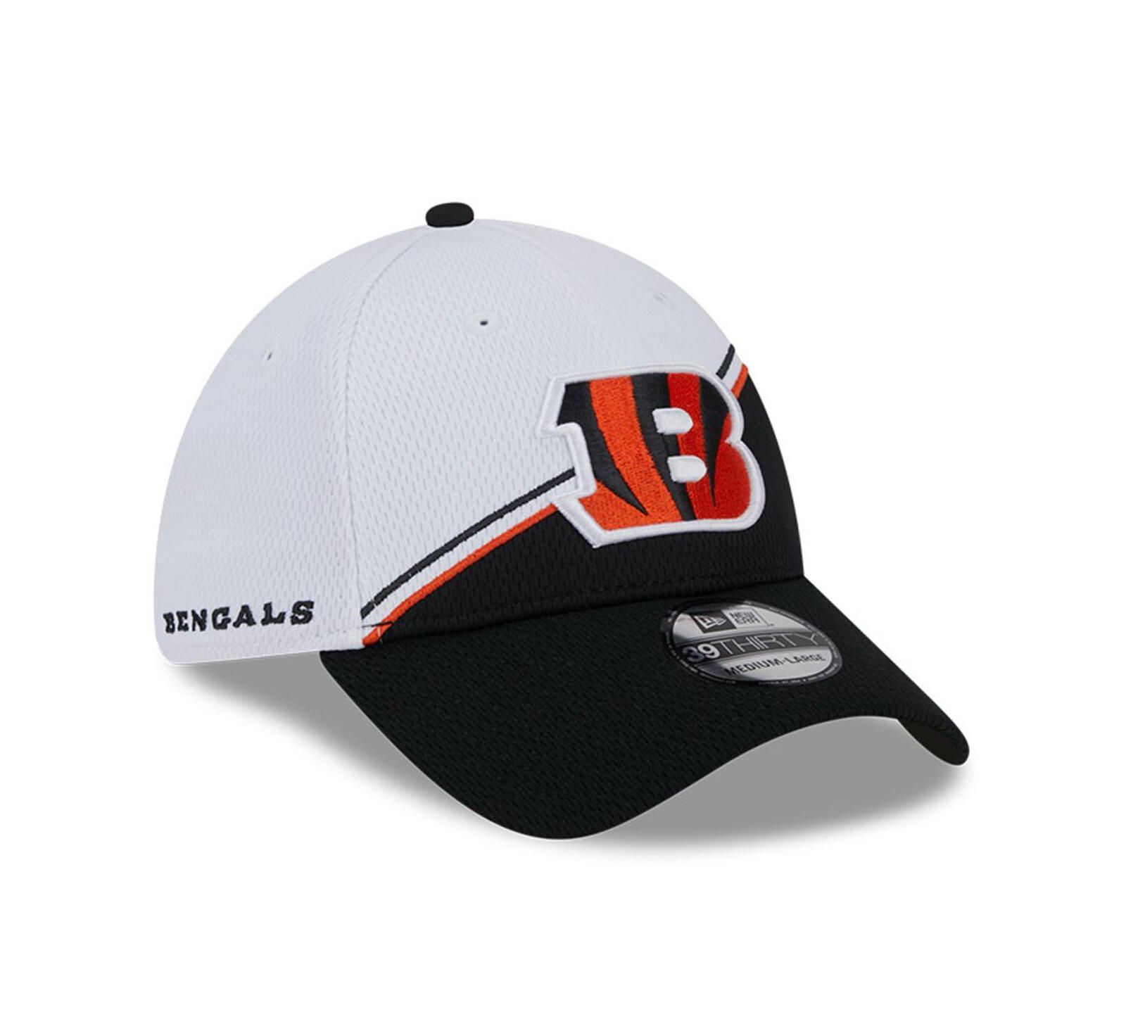 New Era Мужская кепка Cincinnati Bengals 2023 Sideline 39THIRTY Flex, белая/черная