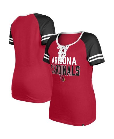 Женская футболка New Era Arizona Cardinals, раглан с шнуровкой