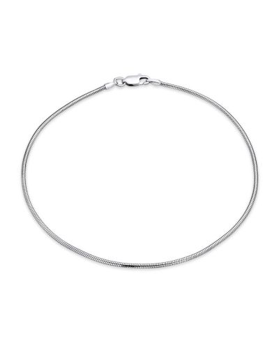 Браслет на ногу Bling Jewelry Simple Strong Snake Chain.925 Sterling Silver 10"