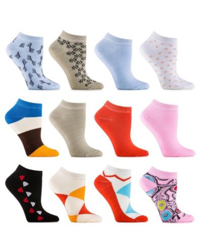 Женские носки Gallery Seven Multicolor Contoured Ankle 12 Pack