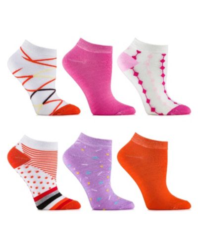 Gallery Seven Women's Watermelon Blond Ankle Socks 6 Pack