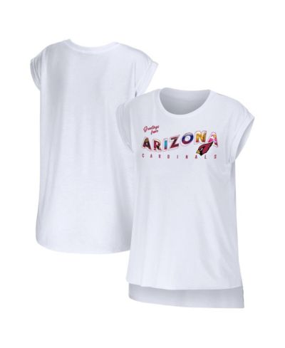 WEAR by Erin Andrews Женская белая футболка Arizona Cardinals Greetings From Muscle
