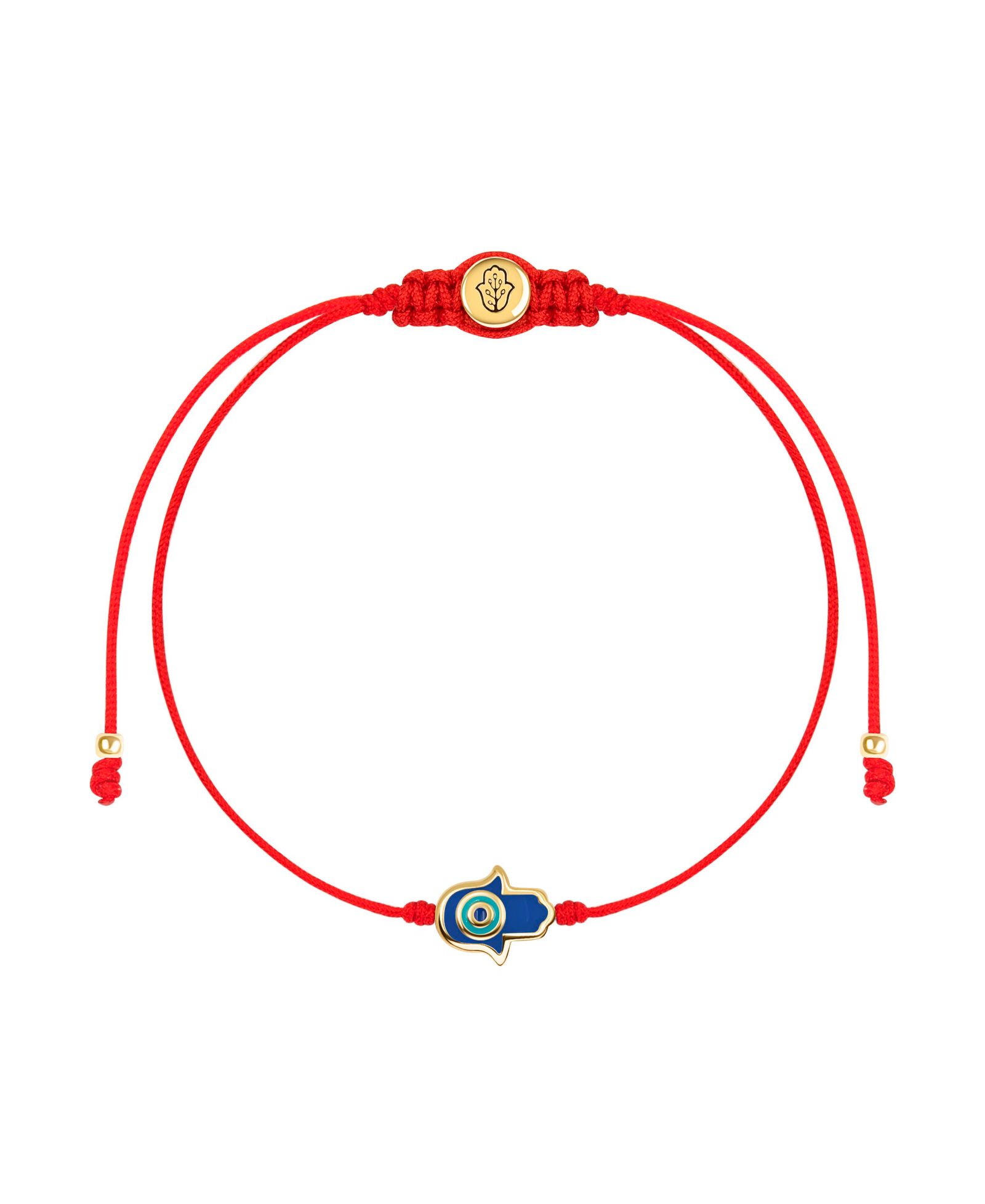 Ultimate Shield - Navy Enamel Hamsa Red String Bracelet