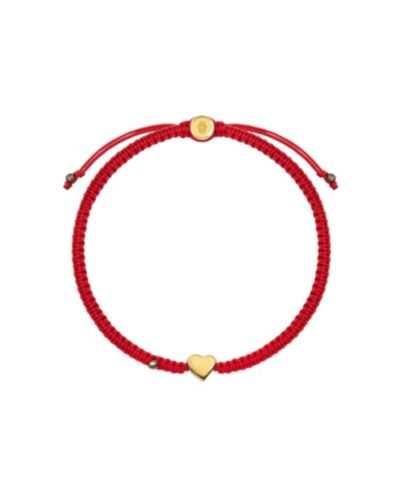 Karma and Luck Gold Heart Charm Red String Bracelet