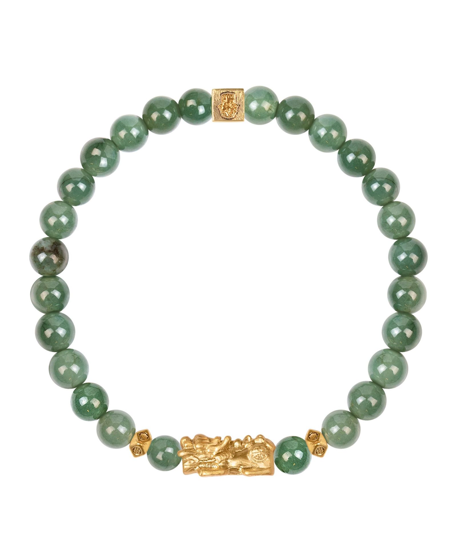 Karma and Luck Jade Gold Dragon Charm Feng Shui браслет