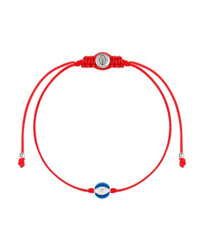 Браслет Karma and Luck Navy Enamel Evil Eye Red String
