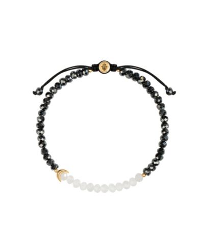Karma and Luck Hematite Moonstone Moon Charm Bracelet
