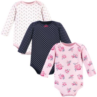 Hudson Baby Quilted Long Sleeve Cotton Bodysuits