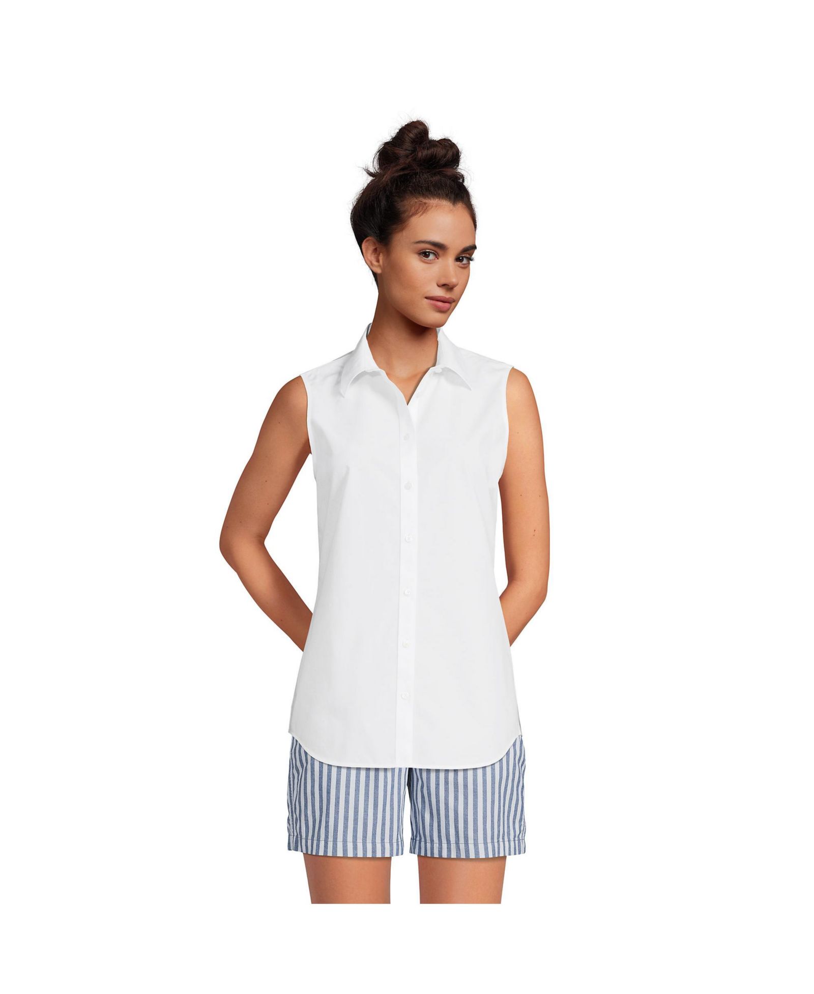 Женская рубашка Lands' End No Iron Sleeveless