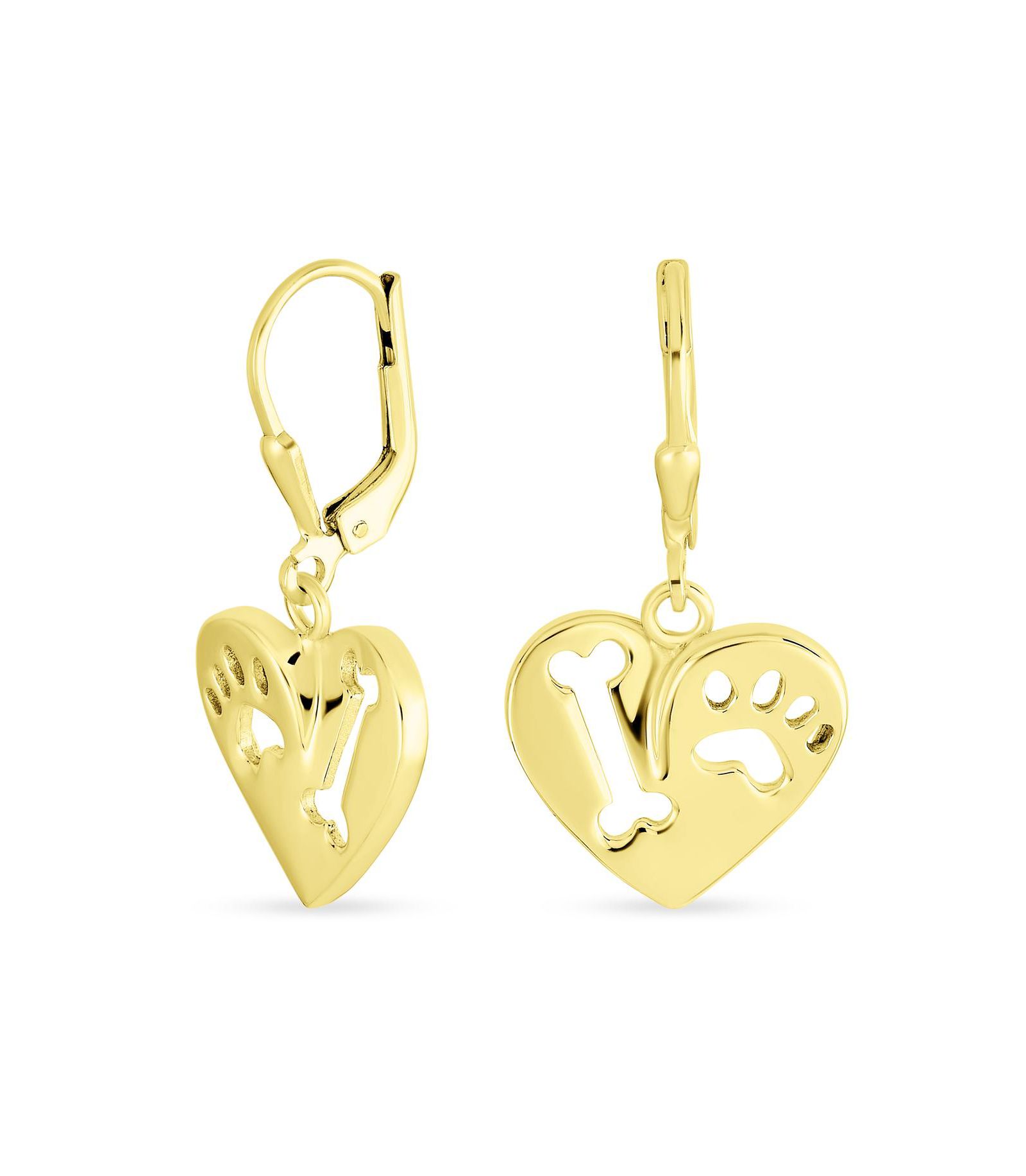 Bling Jewelry серьги-подвески с силуэтом собаки и лапкой из Sterling Silver для Women