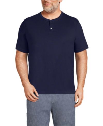 Мужская футболка Henley Lands' End Big & Tall с коротким рукавом Super-T