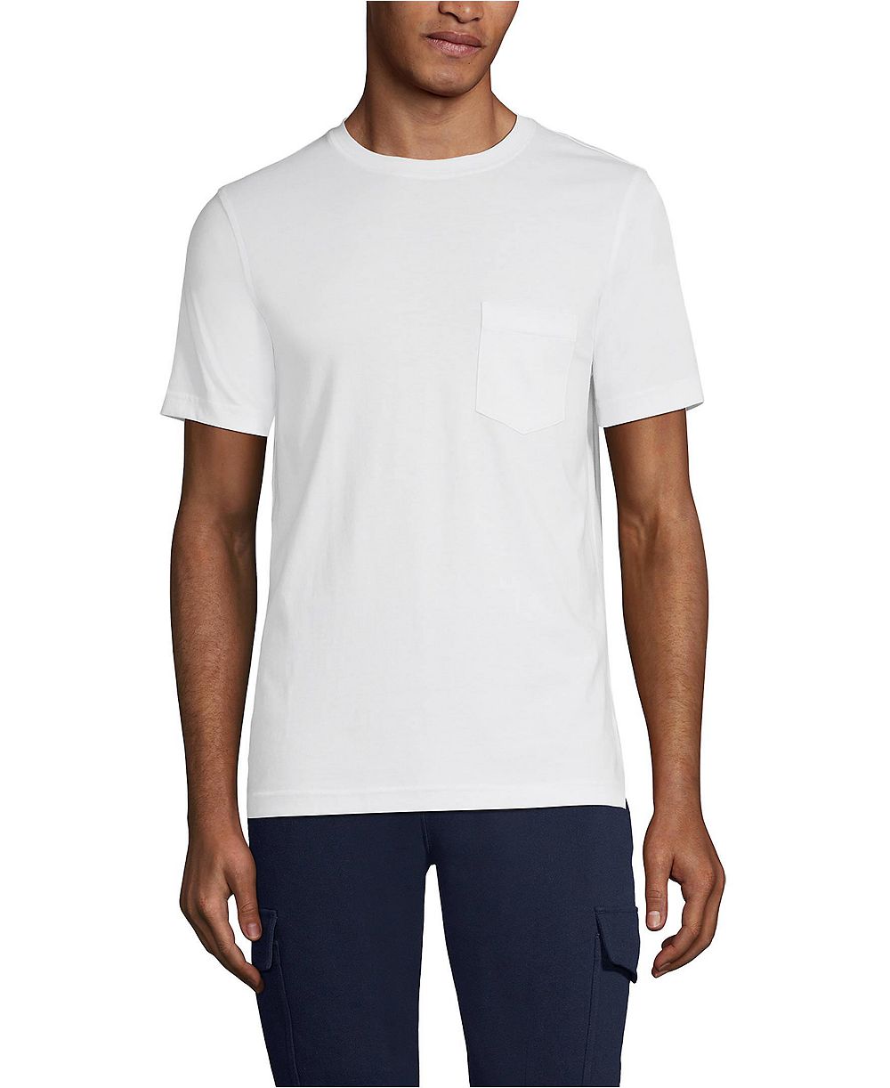 Lands' End Men's Short Sleeve Cotton Supima Tee With Pocket