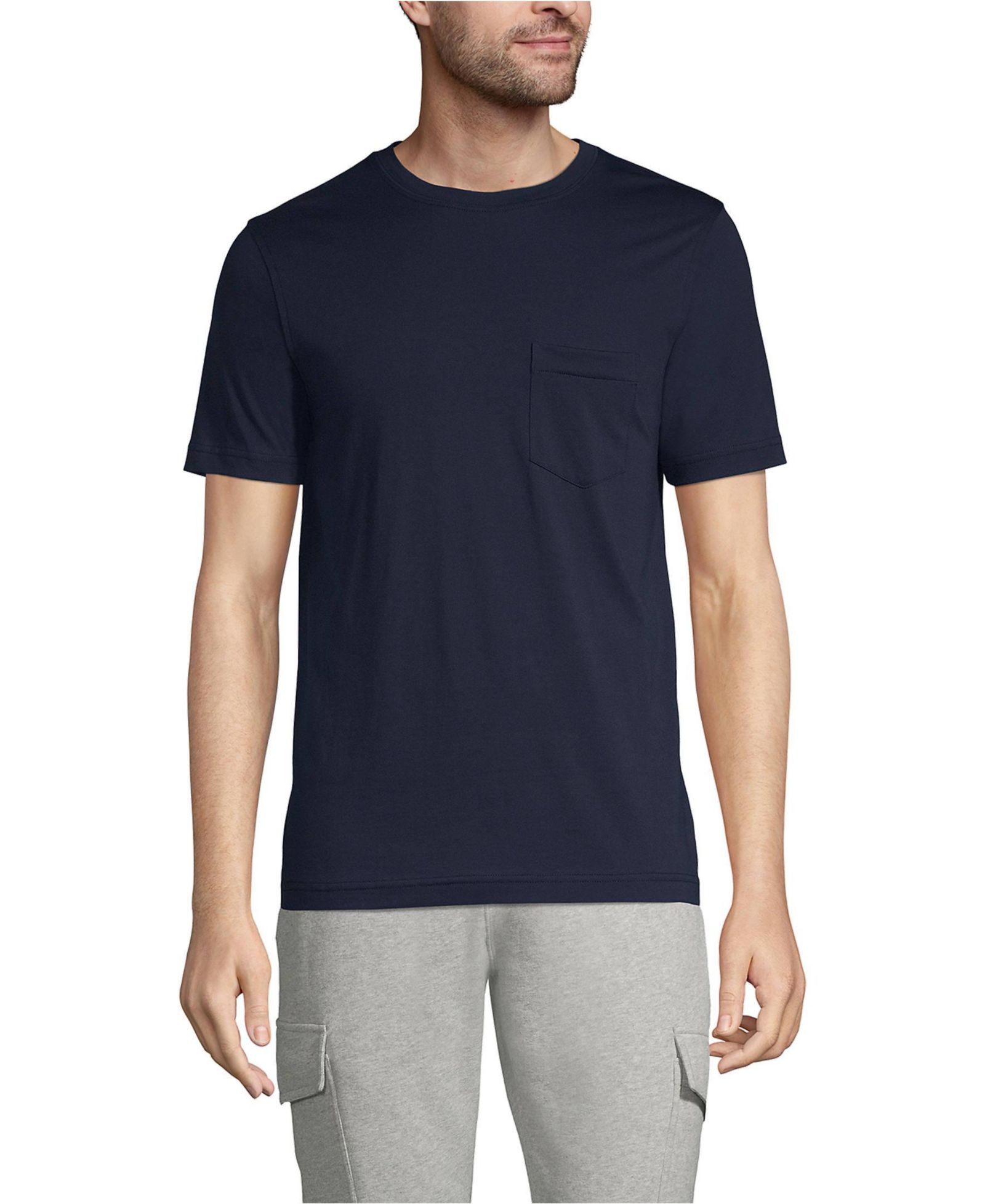 Lands' End Men's Short Sleeve Cotton Supima Tee With Pocket