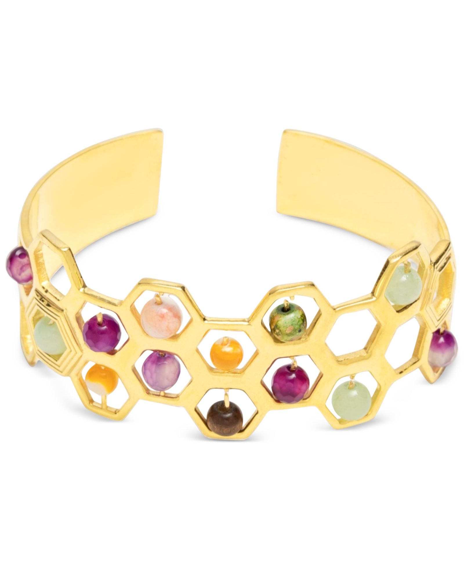 Браслет-кафф Nectar Nectar New York с цветными драгоценными камнями, 18k Gold-Plated