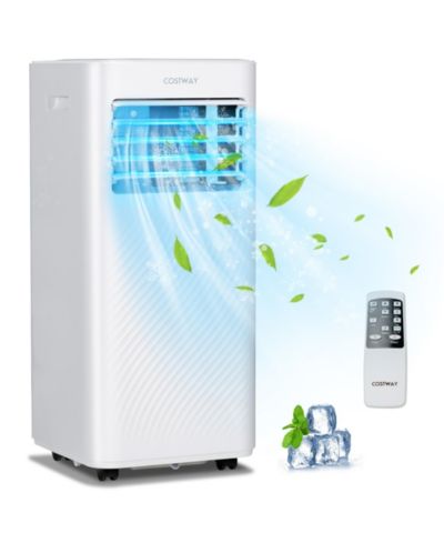 Costway переносной кондиционер 8000 BTU 4-в-1 с режимами охлаждения, вентилятора, осушителя и сна