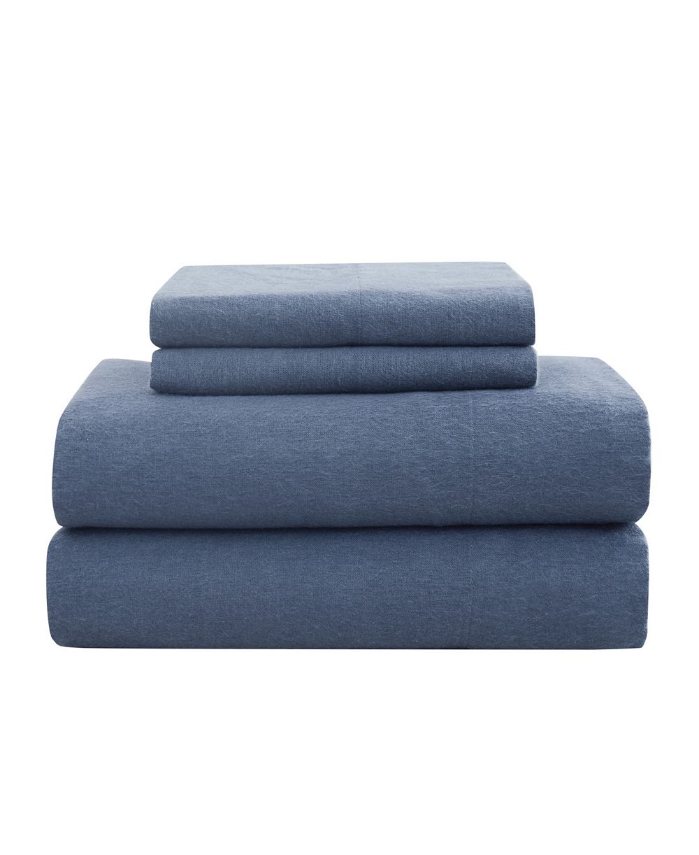 London Fog Super Soft Cotton Flannel 4 Piece Sheet Set, King